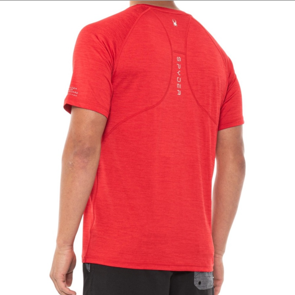 🛑CLEARANCE‼️ 🆕☀️ Spyder Raglan Rash Guard UPF 30+ chafe-free Red size small - Picture 3 of 7